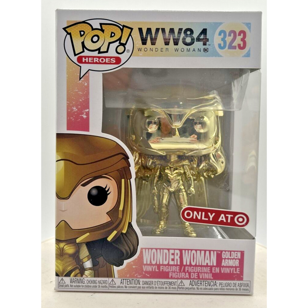 Funko‎ Pop! WW84 Wonder Woman Gold Armor Chrome Target Exclusive #323 F12